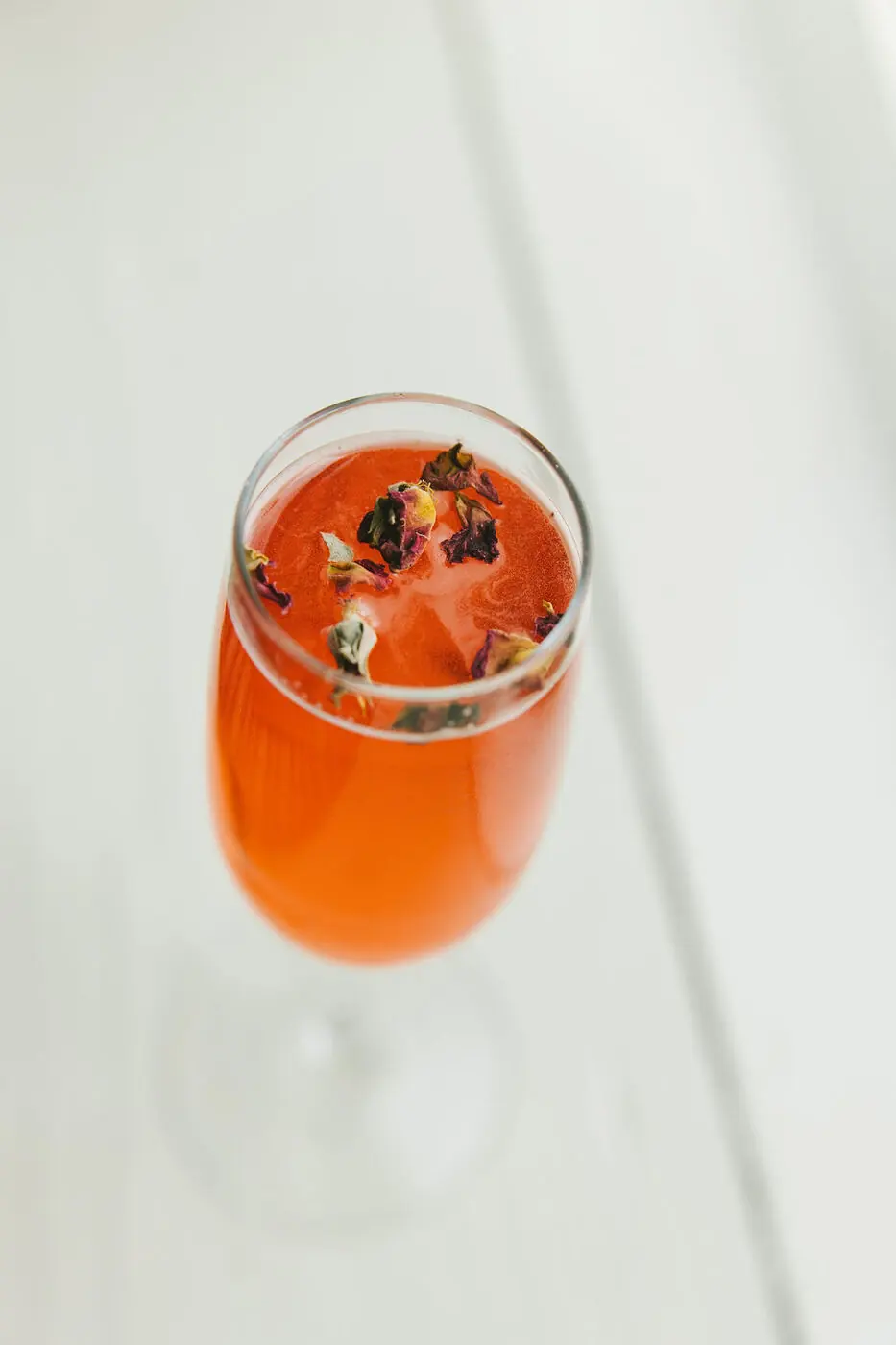 A sparkling coral cocktail